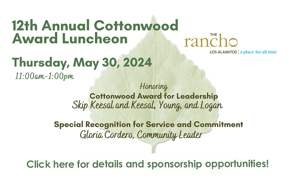 Cottonwood Award Luncheon May 30. Click here for Sponsorship Opportunities